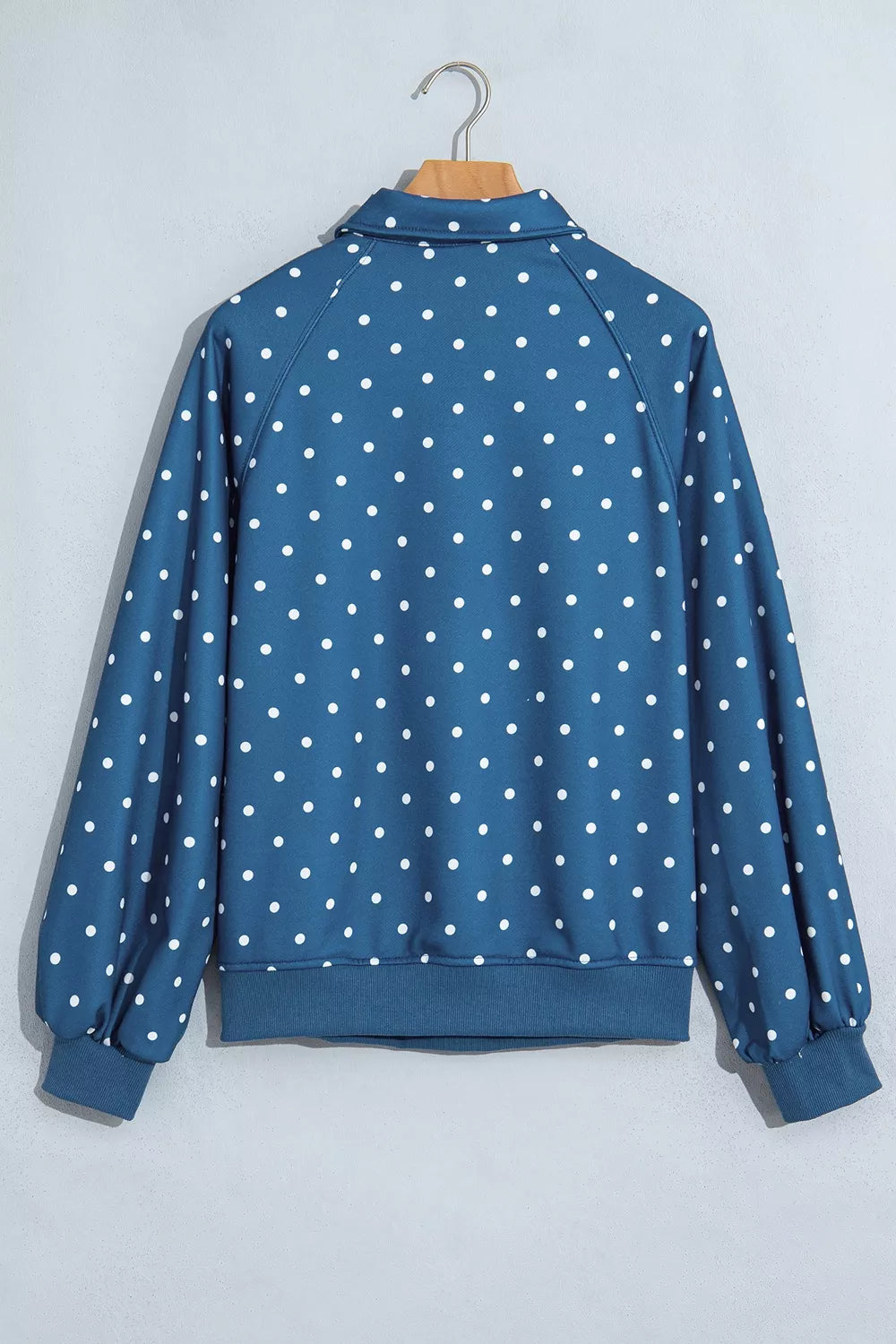 Polka Dot Snap-Button Sweatshirt - Lilixa.store