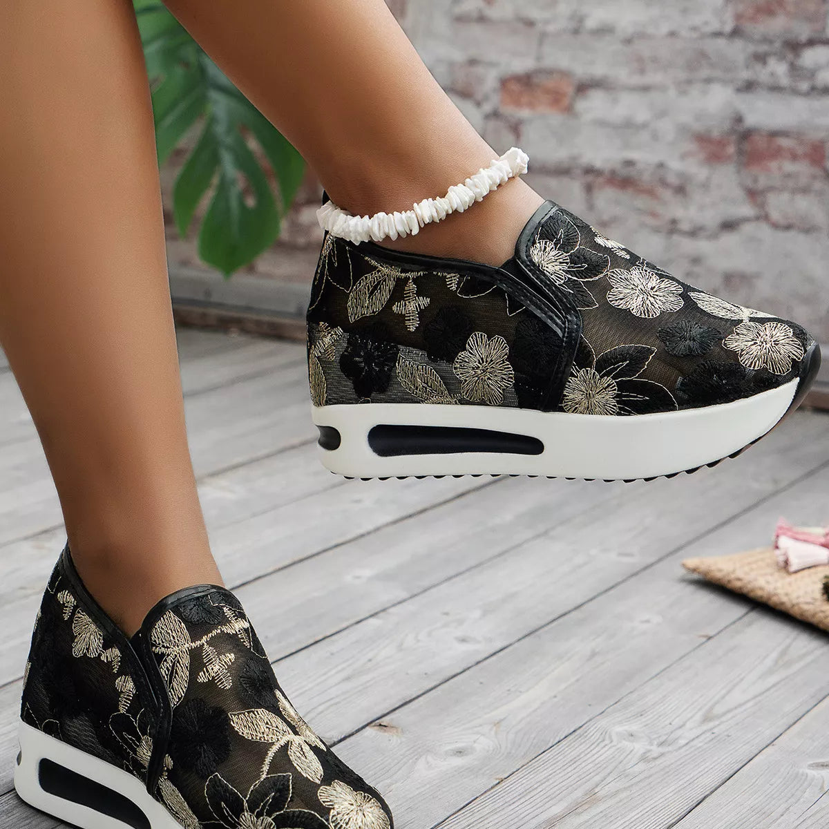 Round Toe Platform Slip-Ons - Lilixa.store