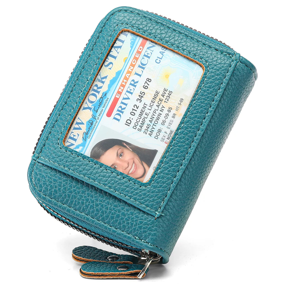 Double Zipper Card Case with ID Window - Lilixa.store