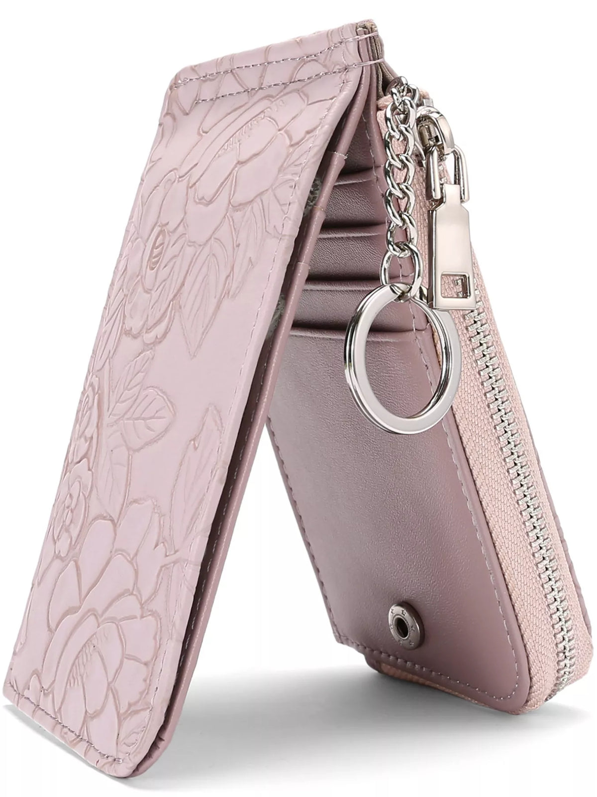Embossed Floral Leather Bifold Wallet - Lilixa.store