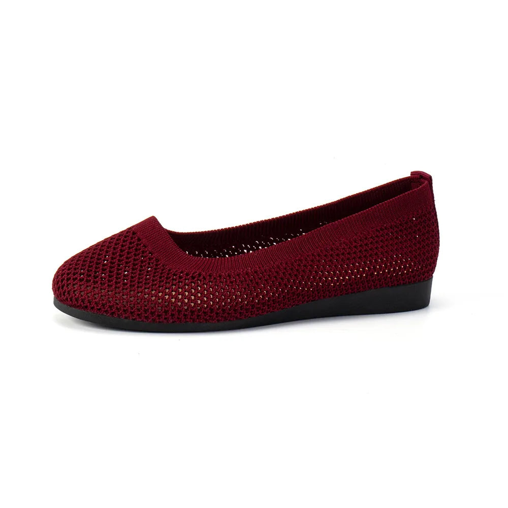 Solid Color Mesh Flat Slip-Ons, view 4