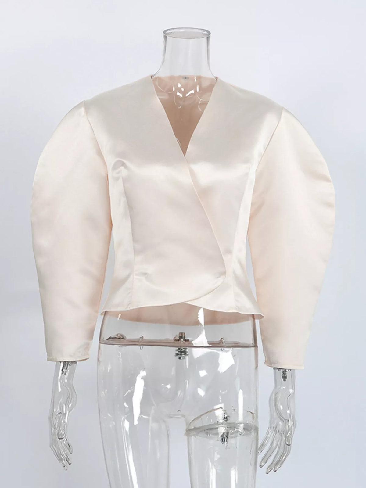 Puff Sleeve Cropped Outerwear - Lilixa.store