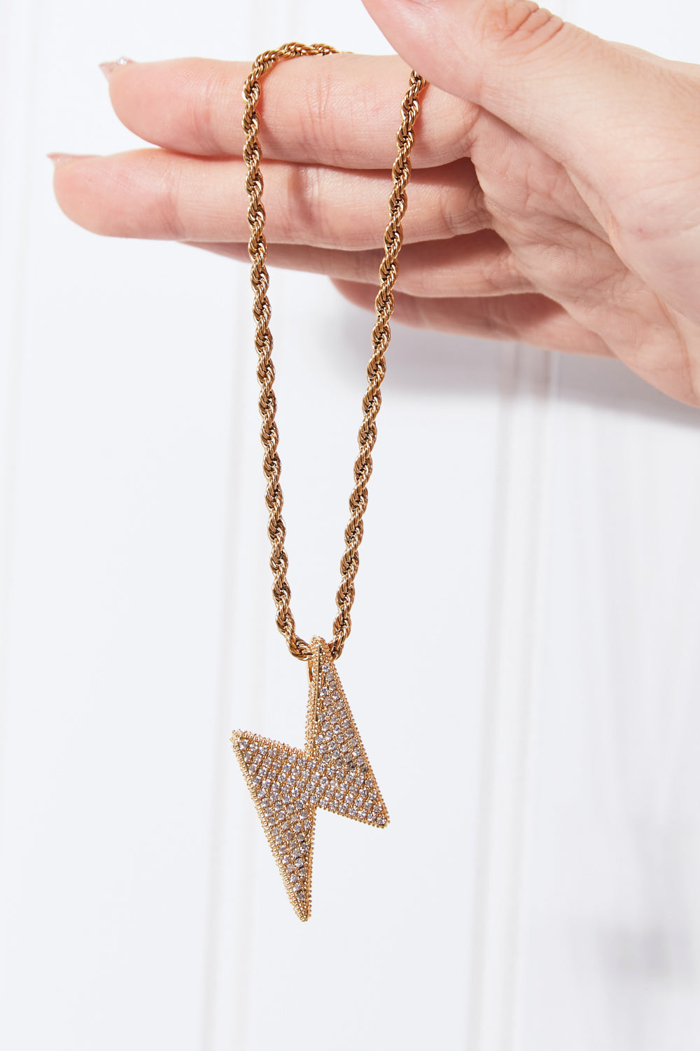 Brass Lightning Pendant Necklace - Lilixa.store