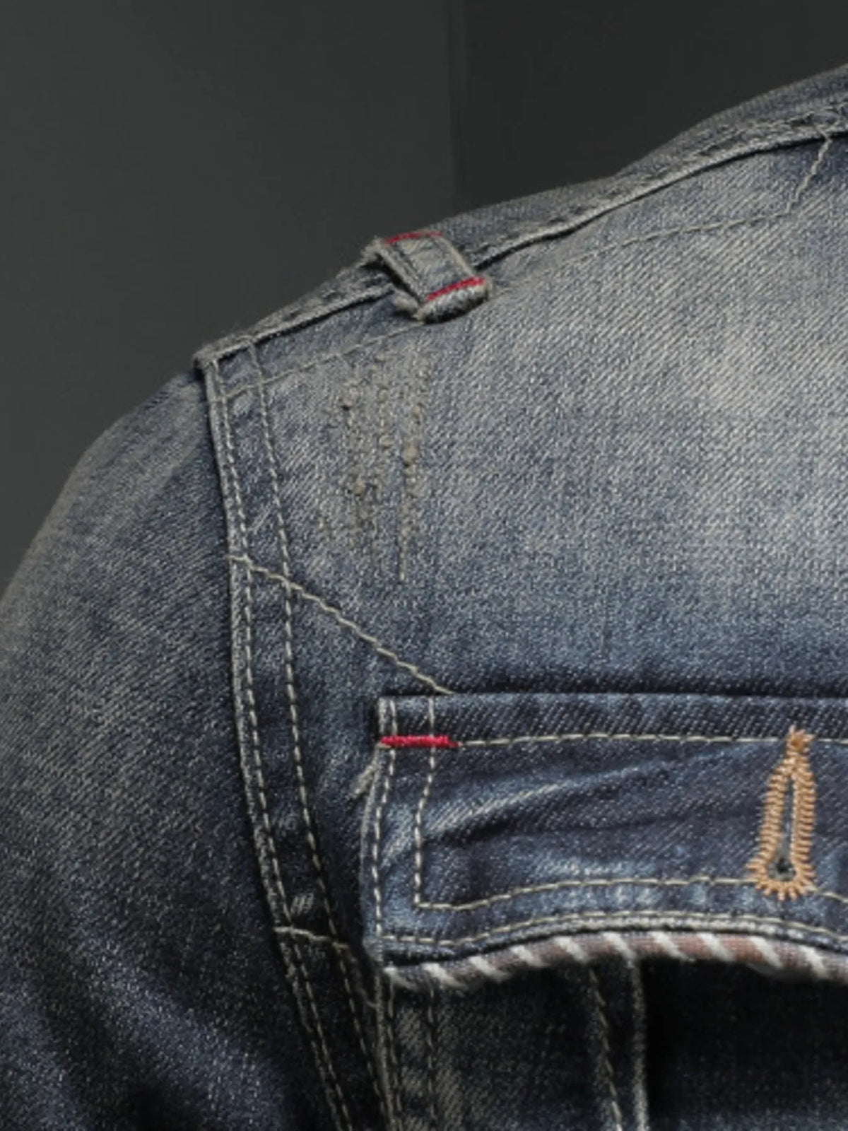 Men's Plus Size Washed Zip Up Denim Jacket with Chest Pockets - Lilixa.store