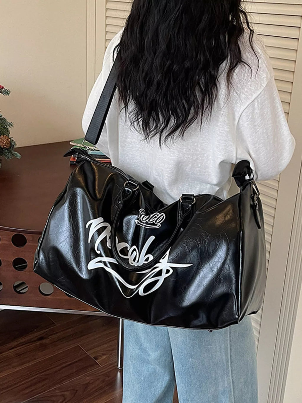 Letter Leather Travel Bag - Lilixa.store