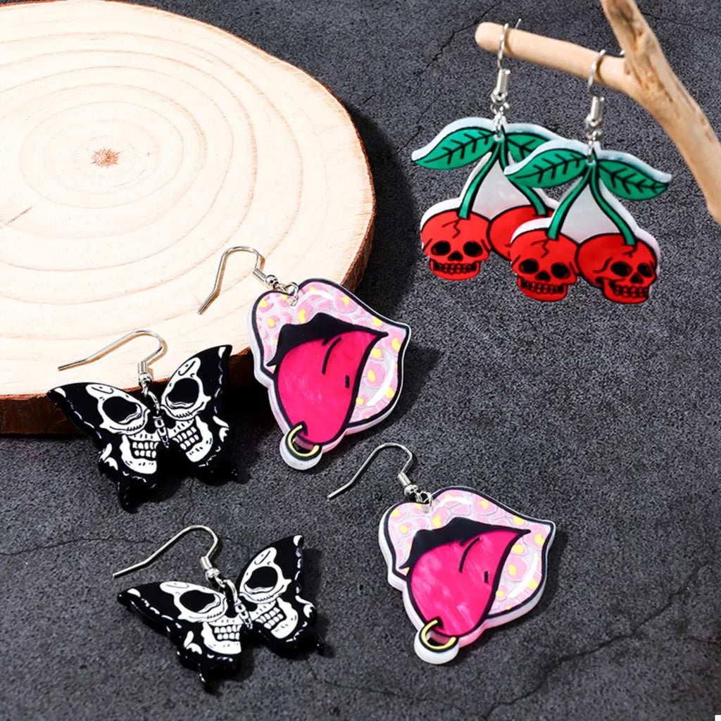 3 Piece Halloween Funky Cartoon Acrylic Dangle Earrings - Lilixa.store