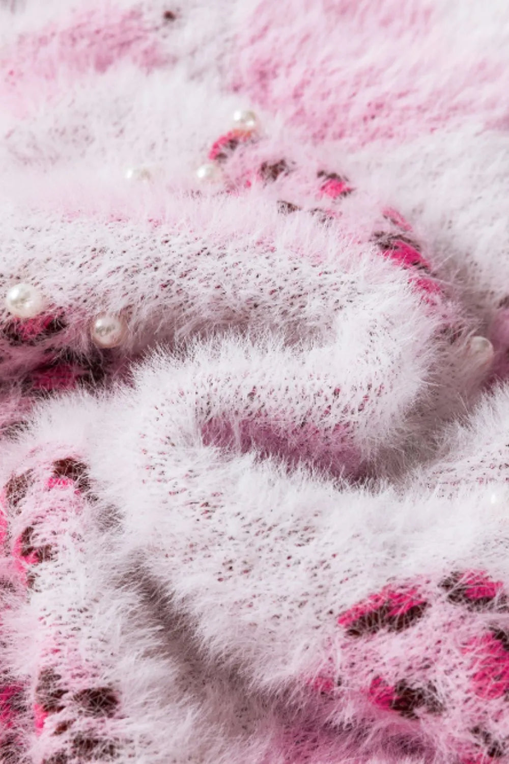 Pearl Detail Heart Round Neck Sweater - Lilixa.store