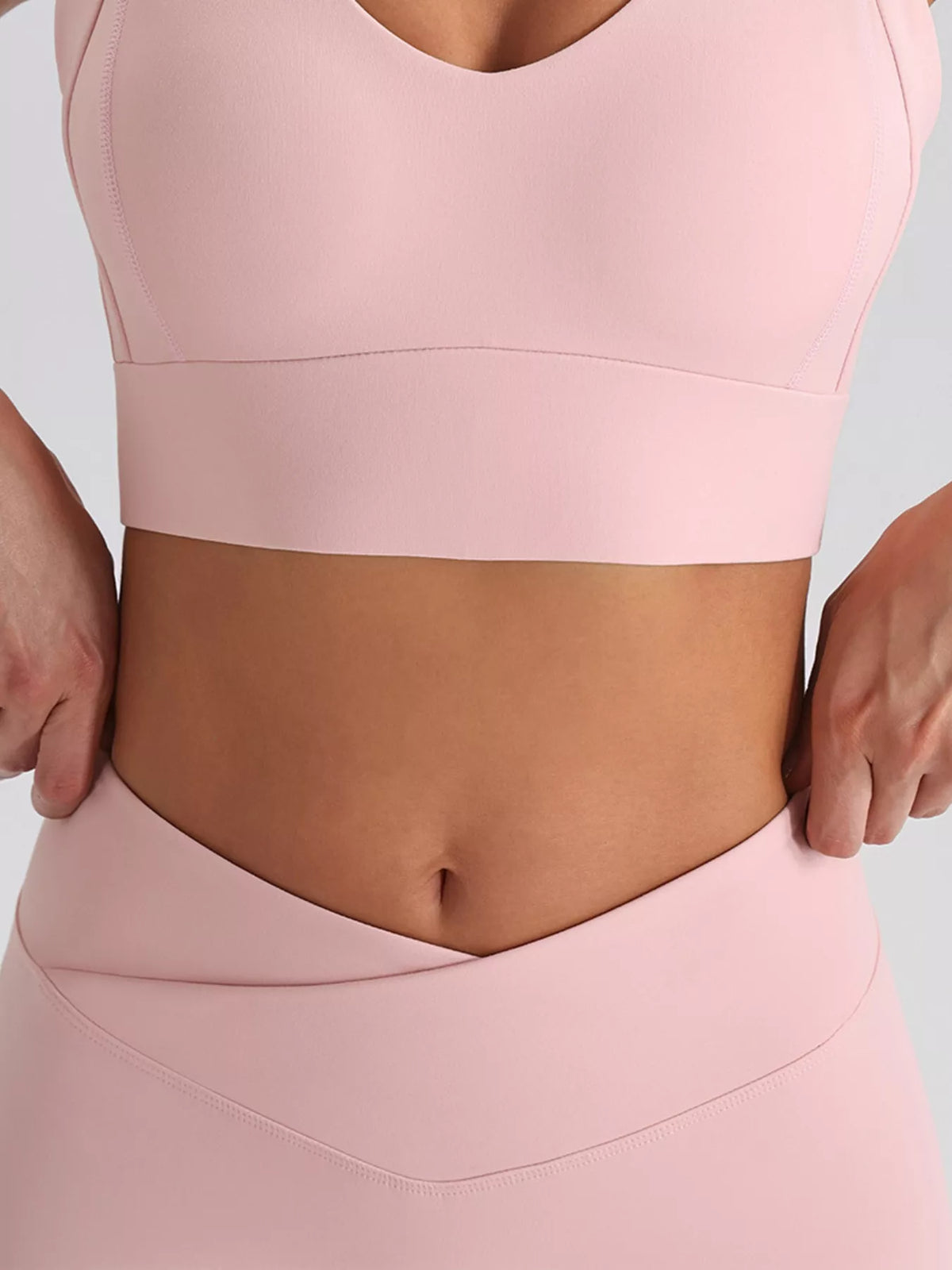 Seamless Criss-Cross V-Neck Tank and Leggings Active Set - Lilixa.store