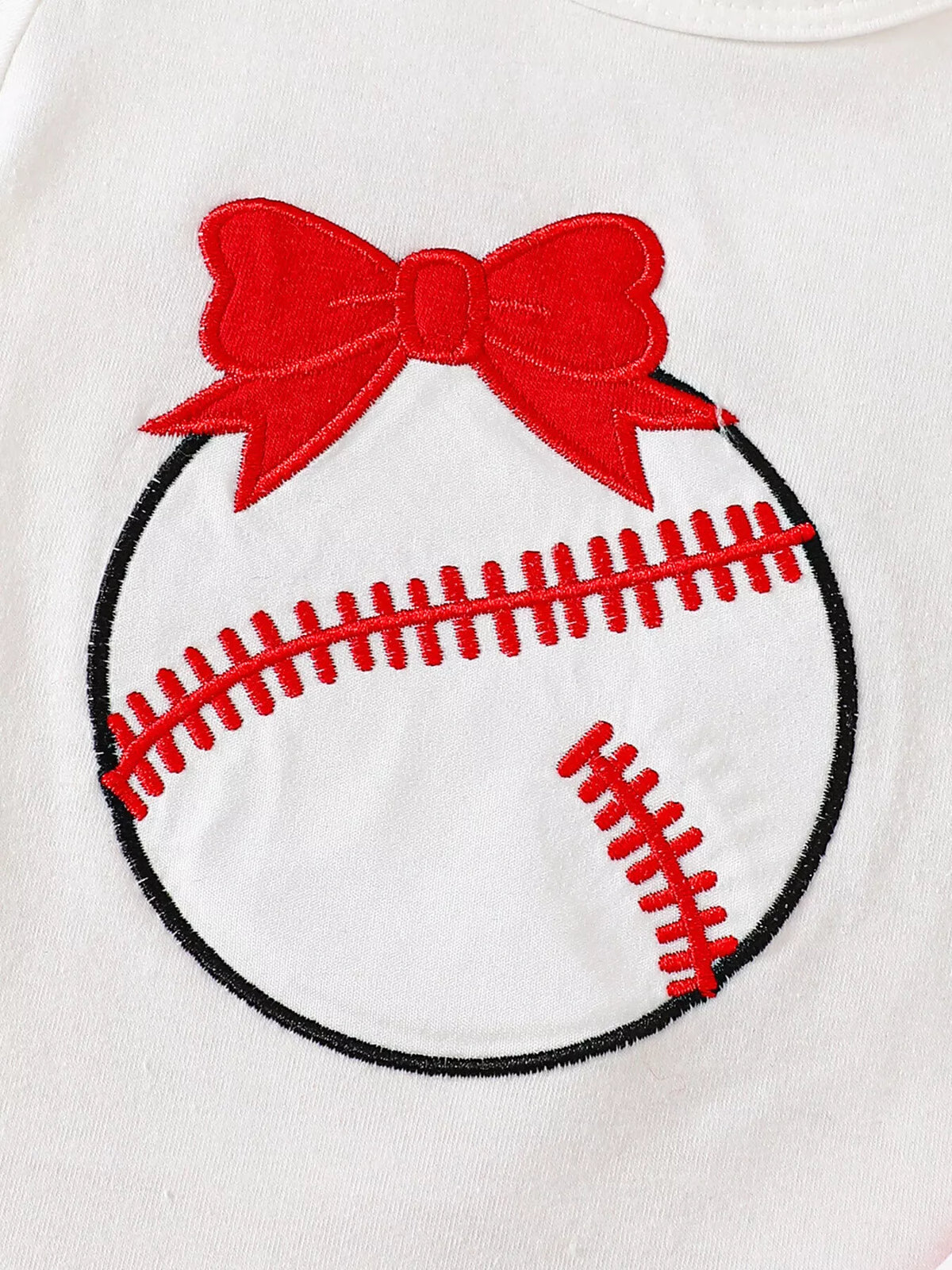 Children's Baseball Short Sleeve Bodysuit and Bow Pants Set with Headband - Lilixa.store