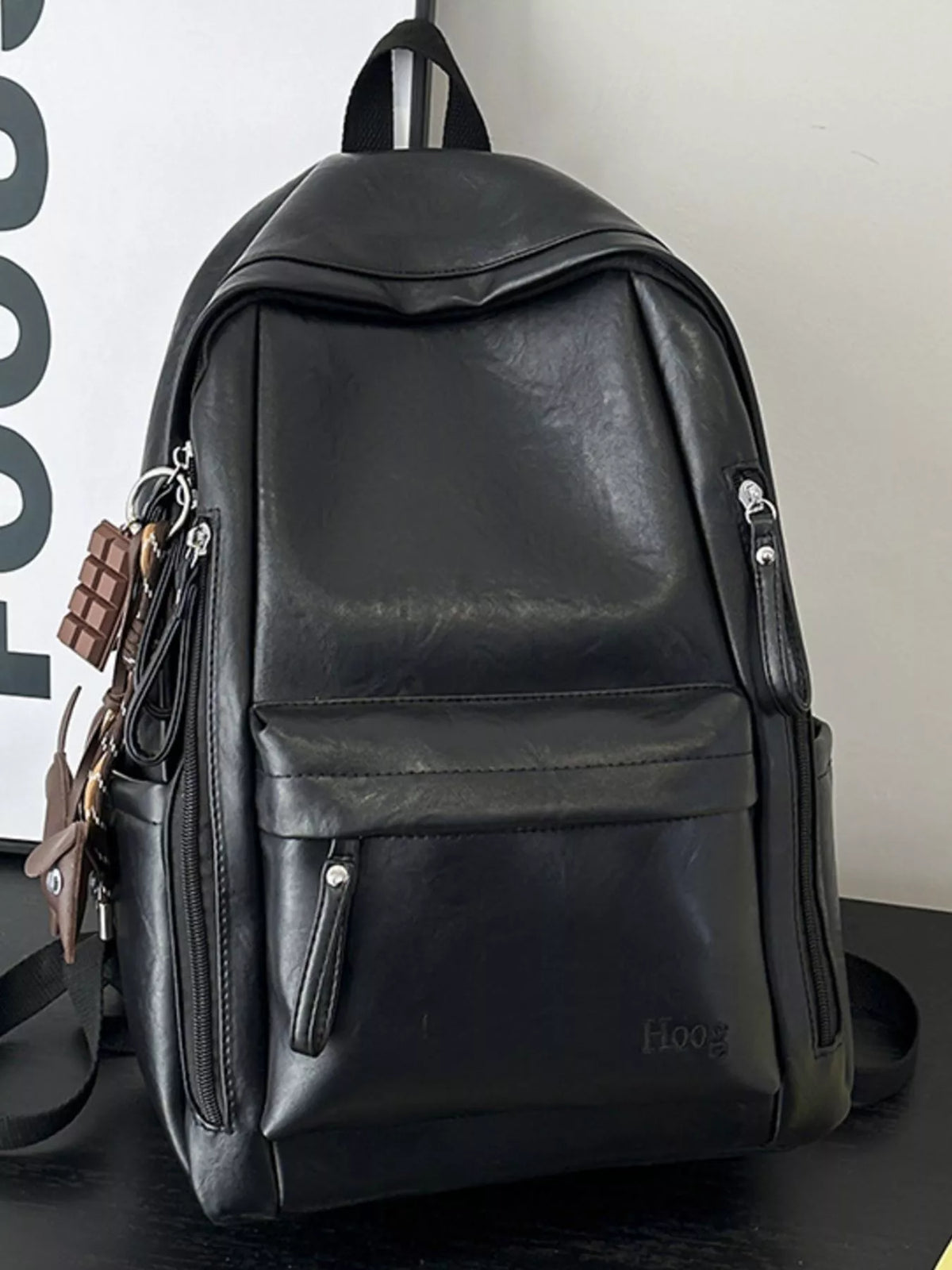 Leather Texture Backpack Bag
