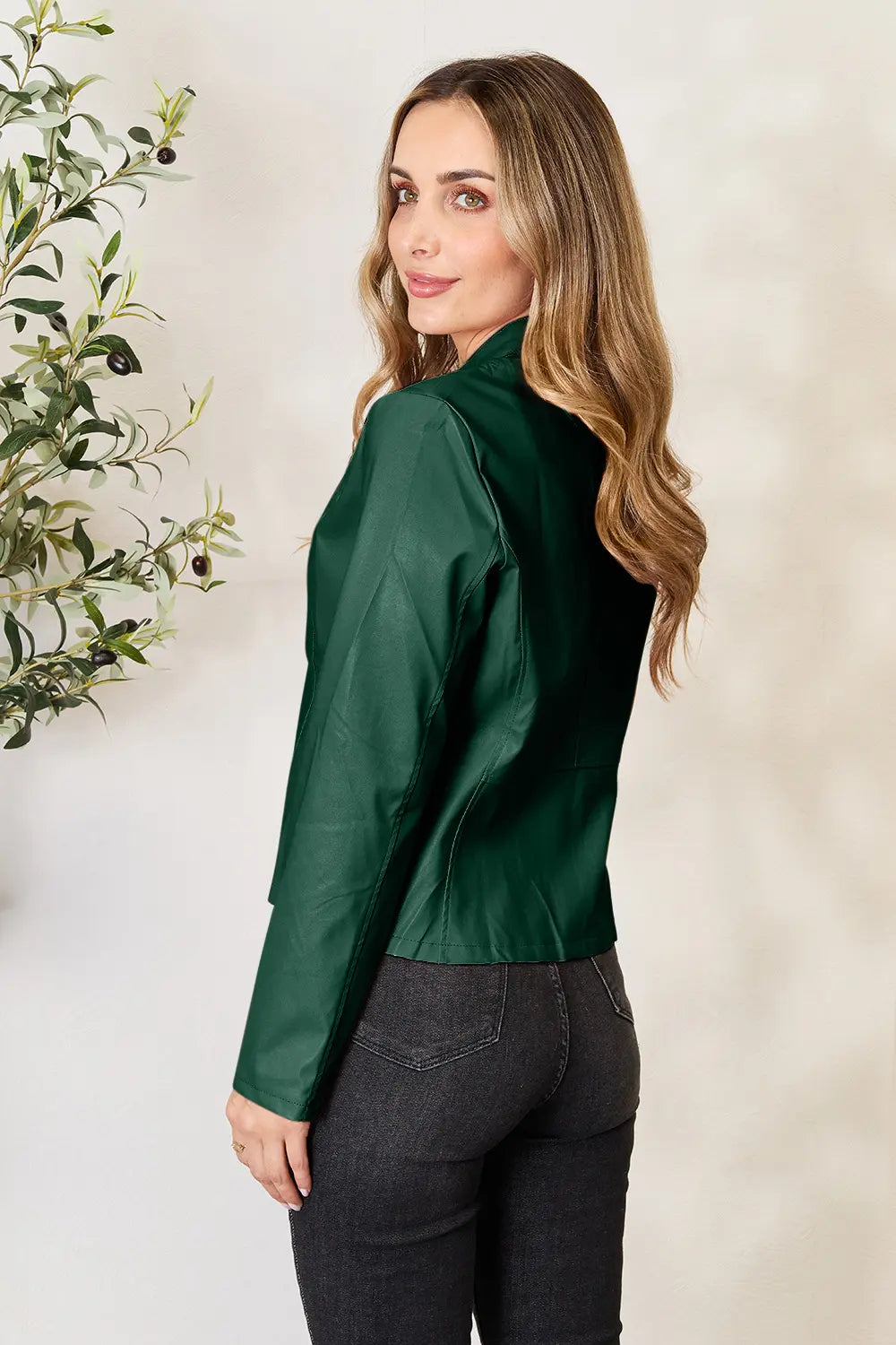 Mock Neck Zip Up Jacket, view 4