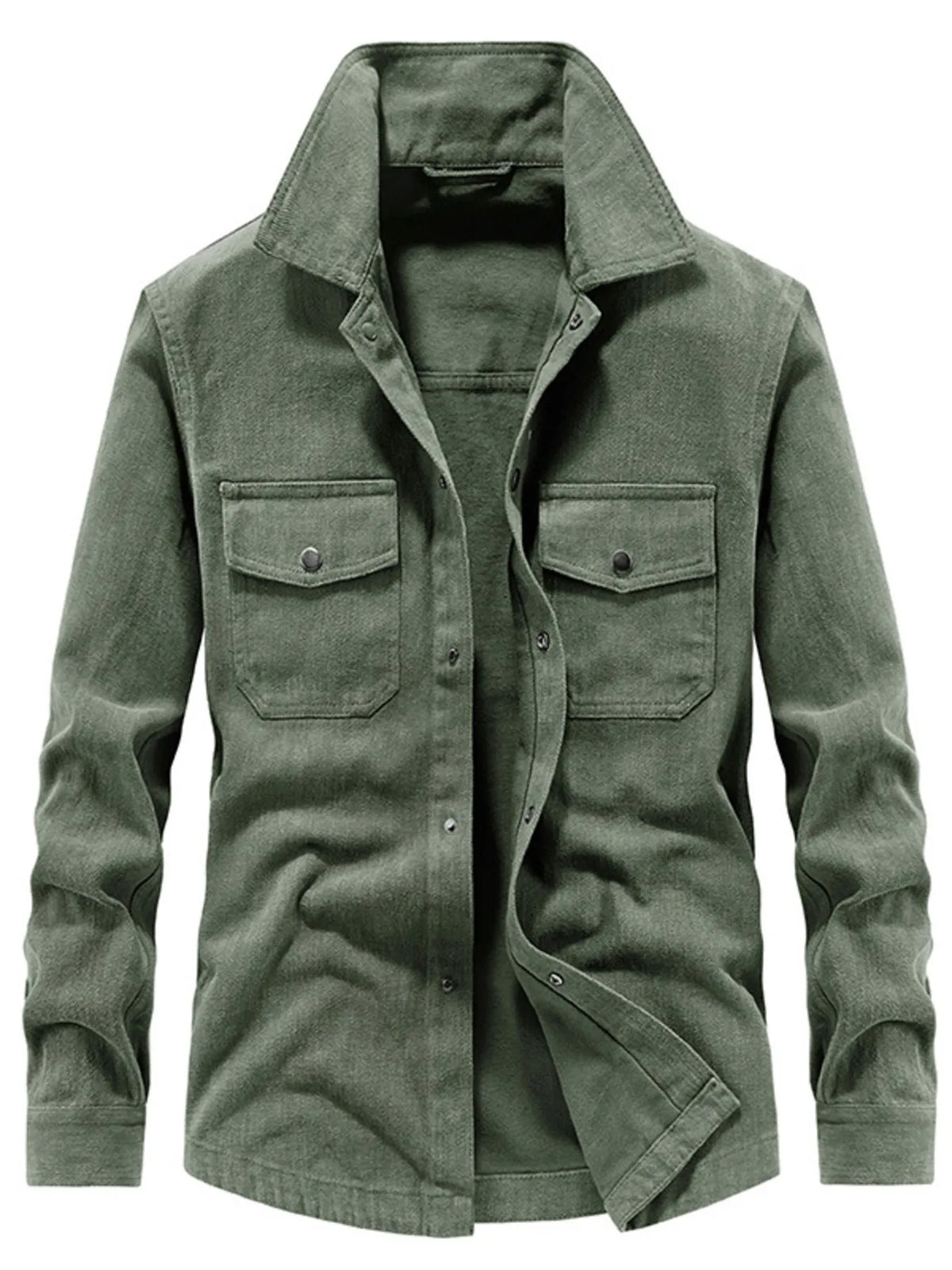 Men's Plus Size Dual Chest Pockets Shacket - Lilixa.store
