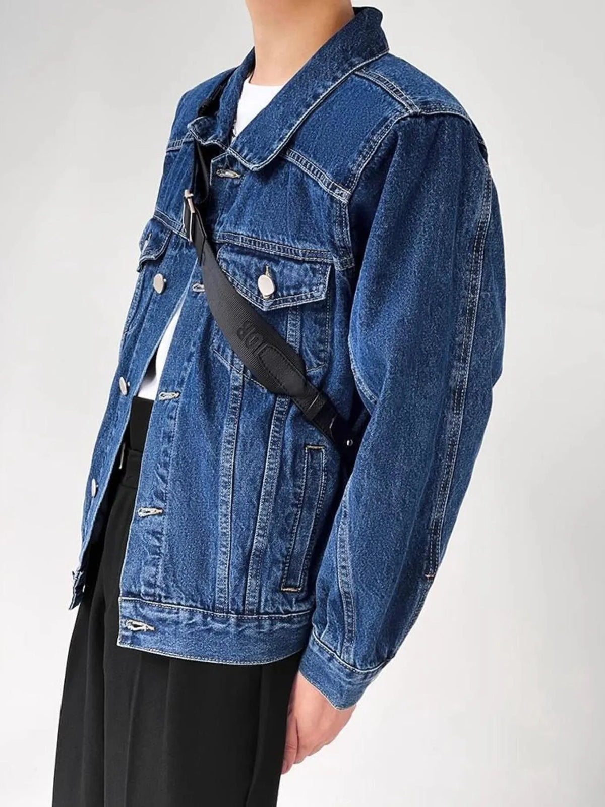 Men's Plus Size Button Up Long Sleeve Denim Jacket - Lilixa.store