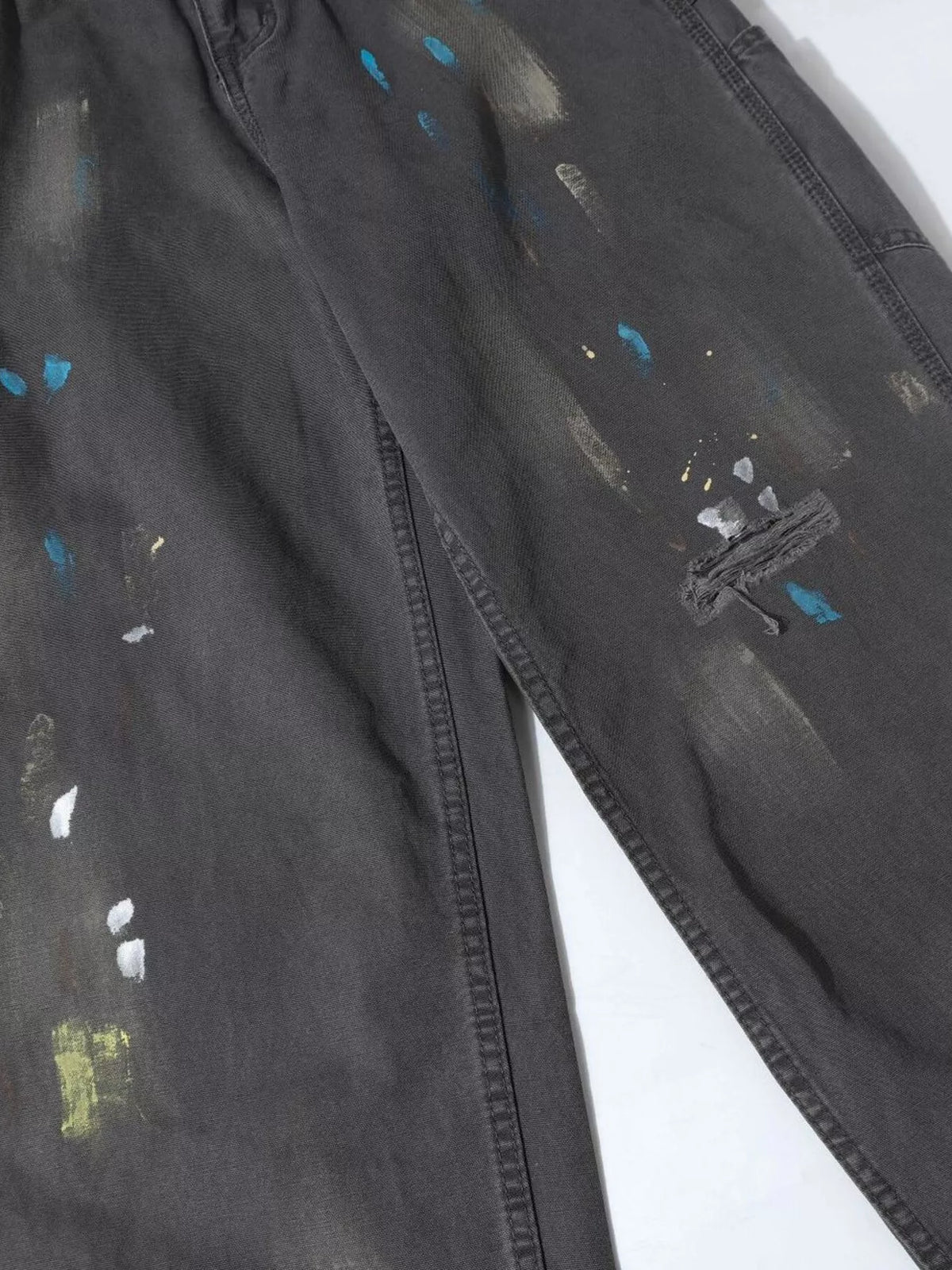 Men's Paint Splatter Wide Leg Pants in Grey, view 4
