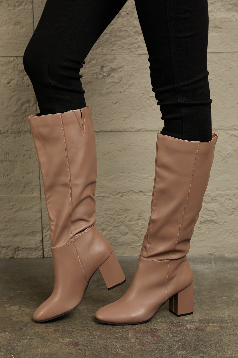 East Lion Corp Block Heel Knee High Boots - Lilixa.store
