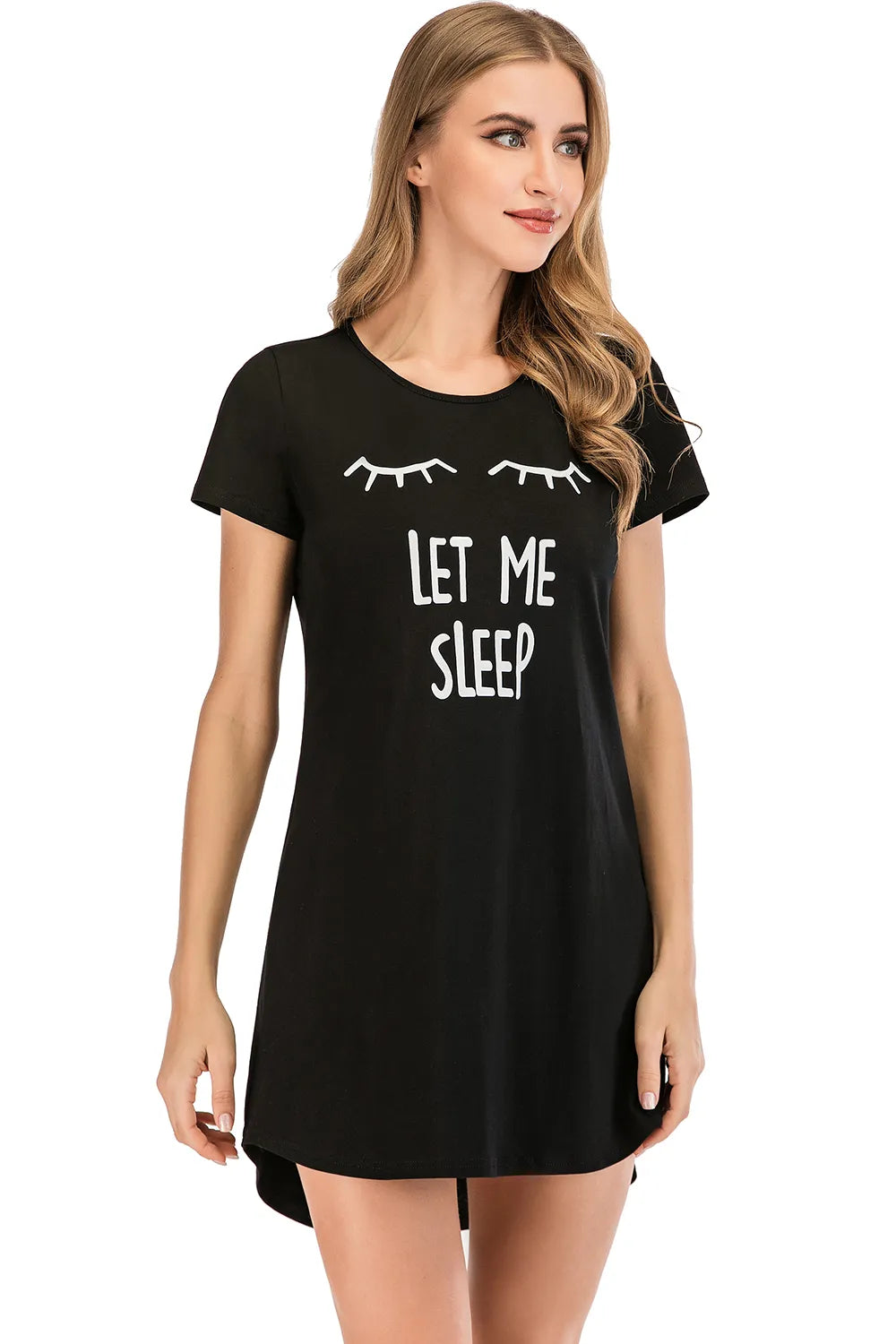 Graphic Round Neck Short Sleeve Lounge Dress - Lilixa.store