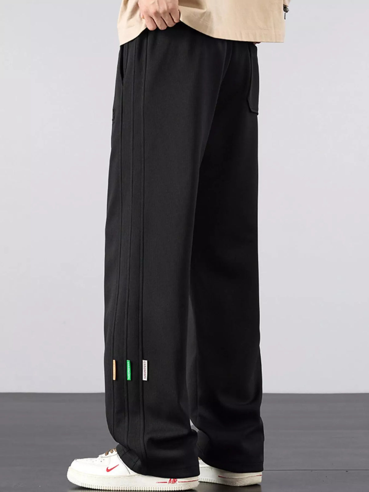 Men's Plus Size Casual Loose Fit Pants in Black