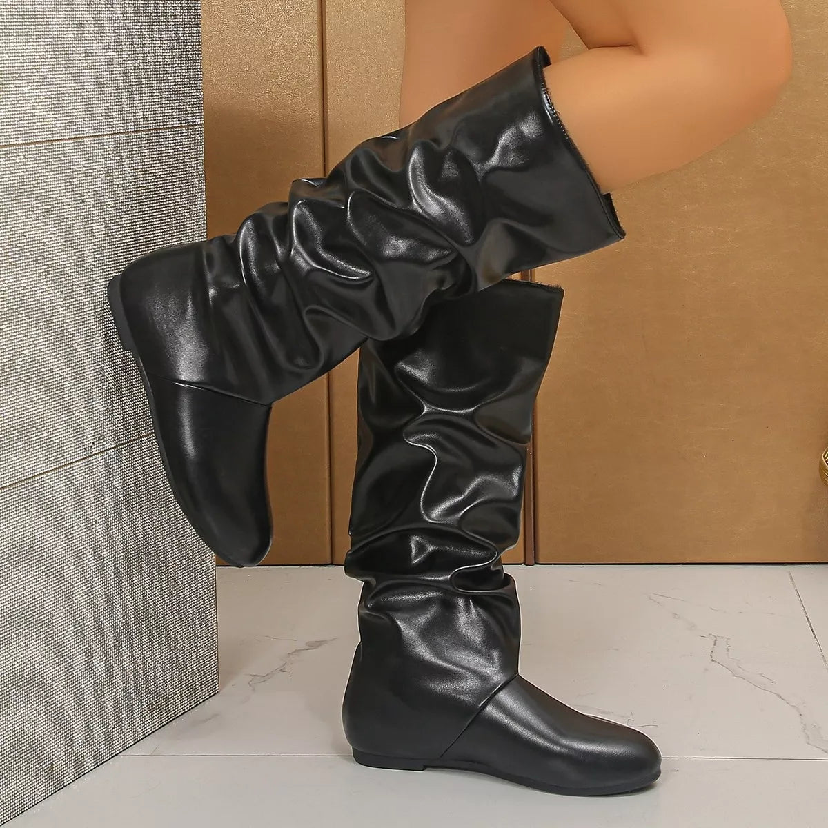 Slouchy Mid-Calf Boots - Lilixa.store