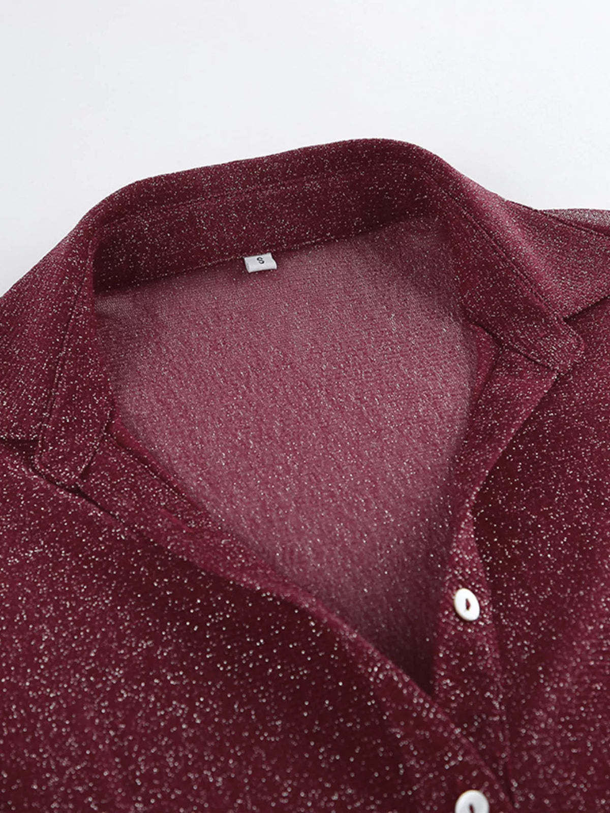 Button Down Long Sleeve Shirt with Scarf, view 9