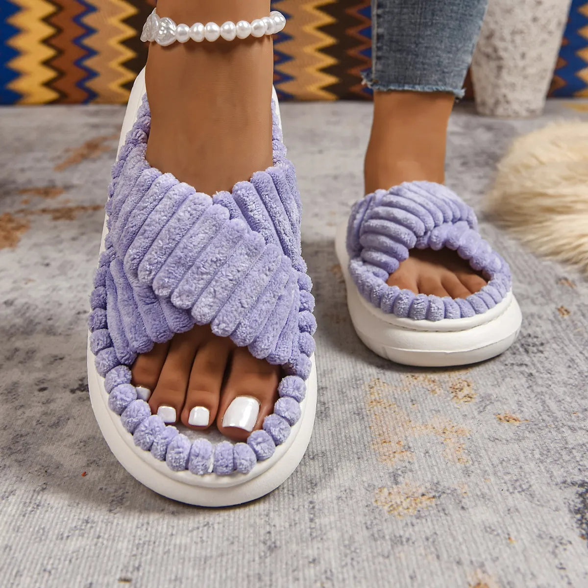 Crisscross Open Toe Platform Slippers - Lilixa.store