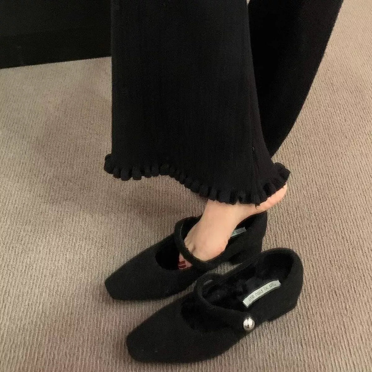 Elegant Block Heel Mary Jane Loafers, view 4