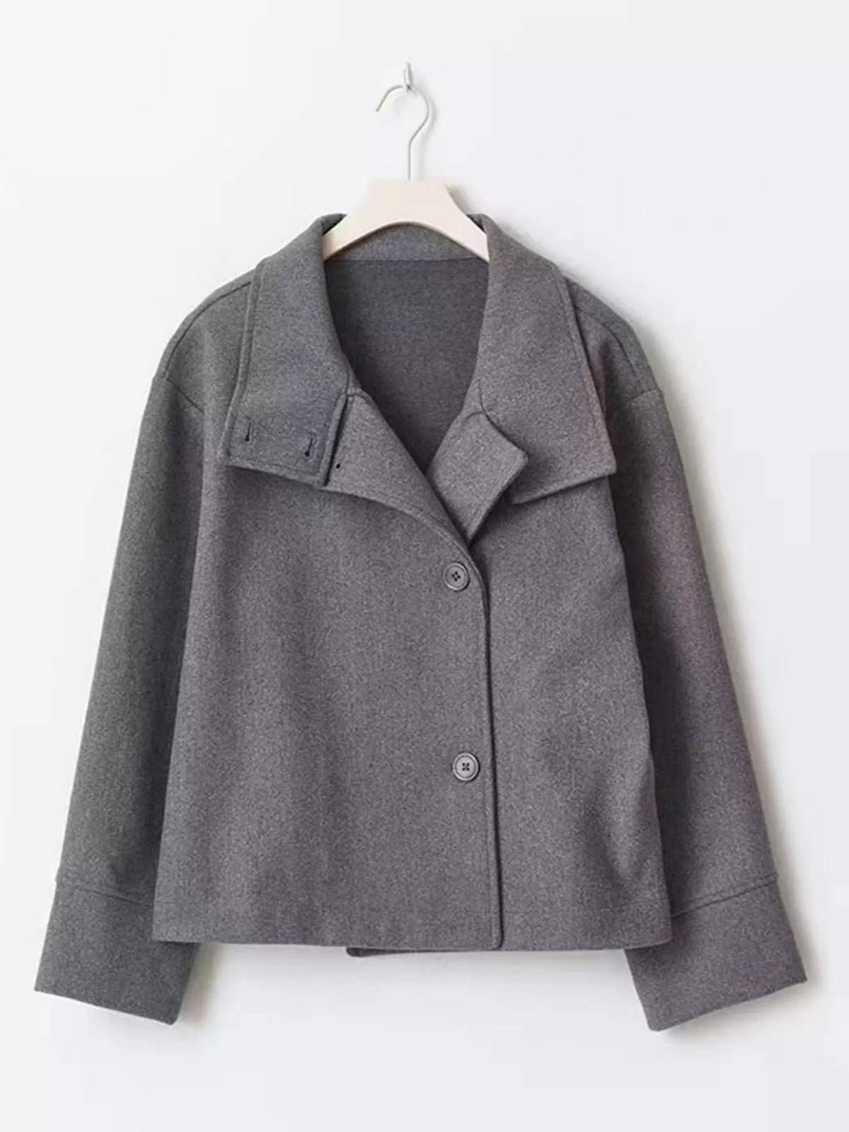 Wool Blend Long Sleeve Outerwear - Lilixa.store