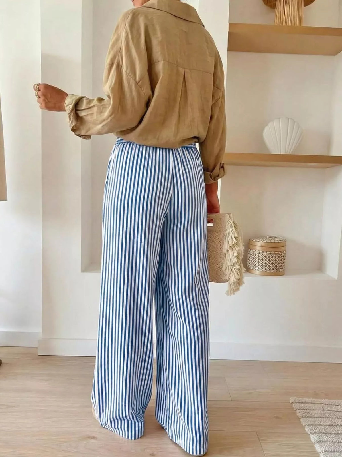 Striped Wide-Leg Pants - Lilixa.store