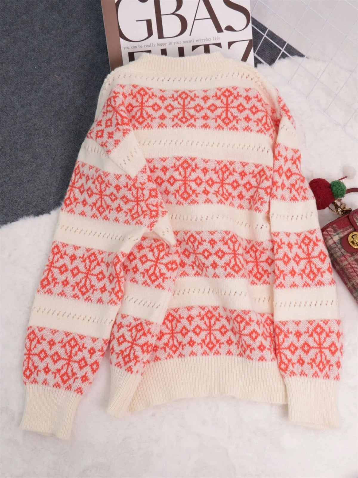 Contrast Ribbed hem Long Sleeve Sweater - Lilixa.store