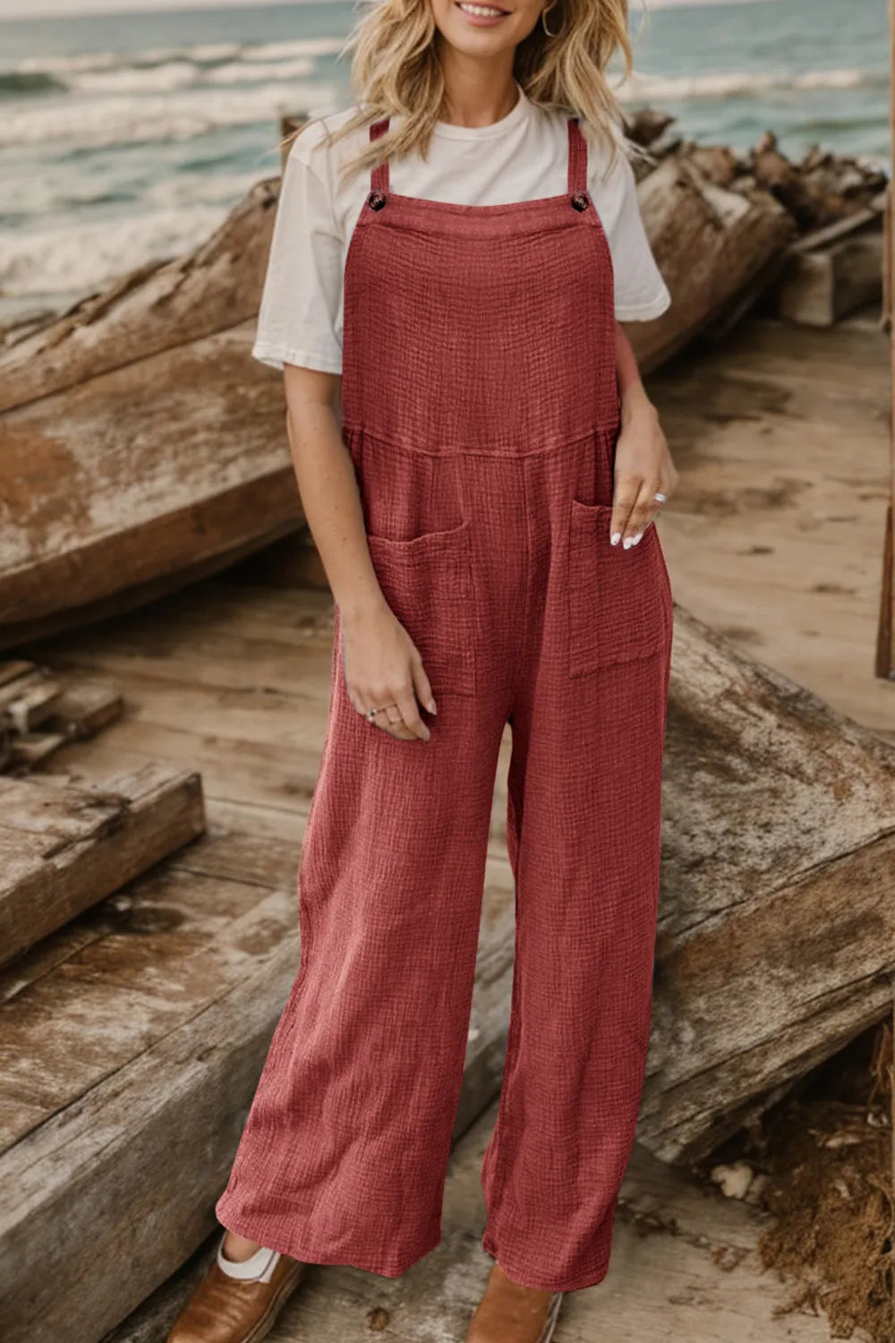 Full Size Wide Leg Front Pocket Jumpsuit - Lilixa.store