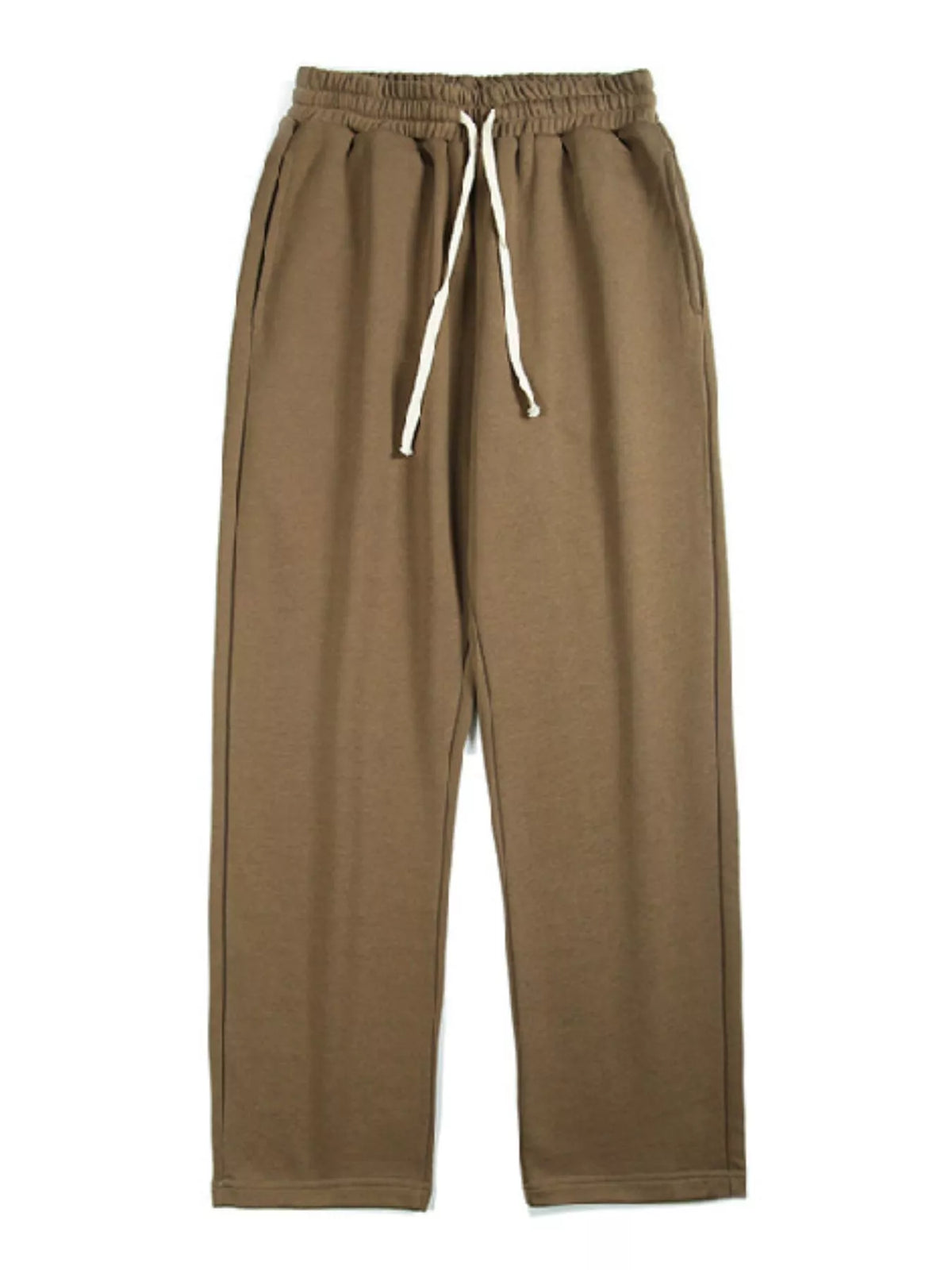 Men's Drawstring Wide Leg Pants in Brown