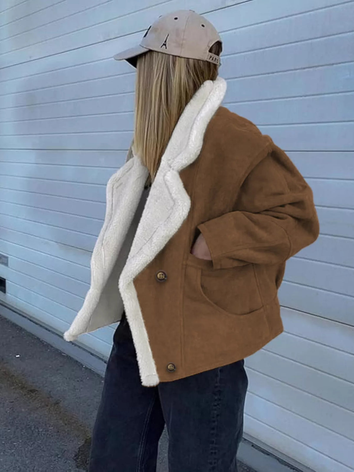 Plush Lined Dropped Shoulder Outerwear - Lilixa.store