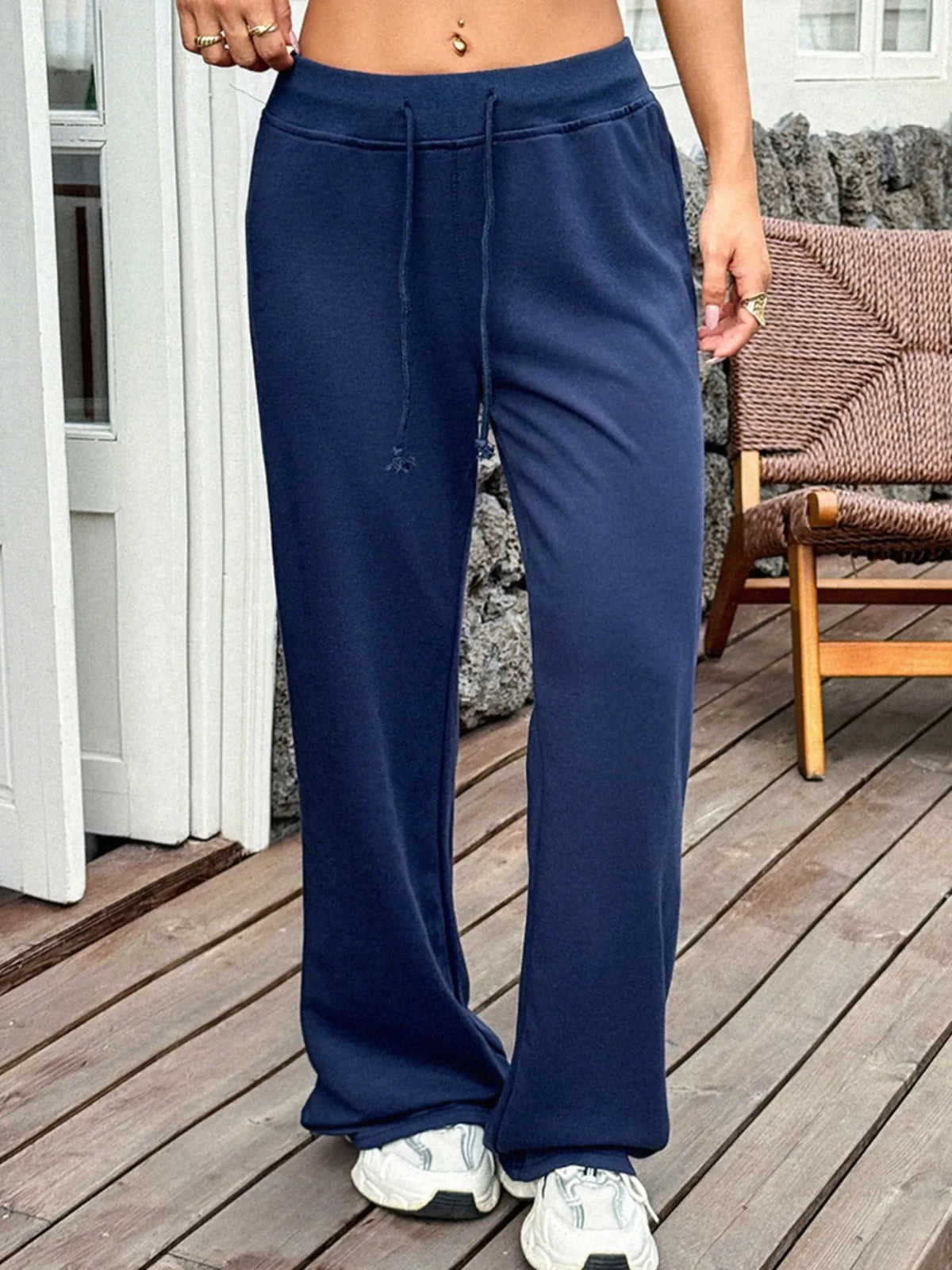Drawstring Wide Leg Active Pants - Lilixa.store