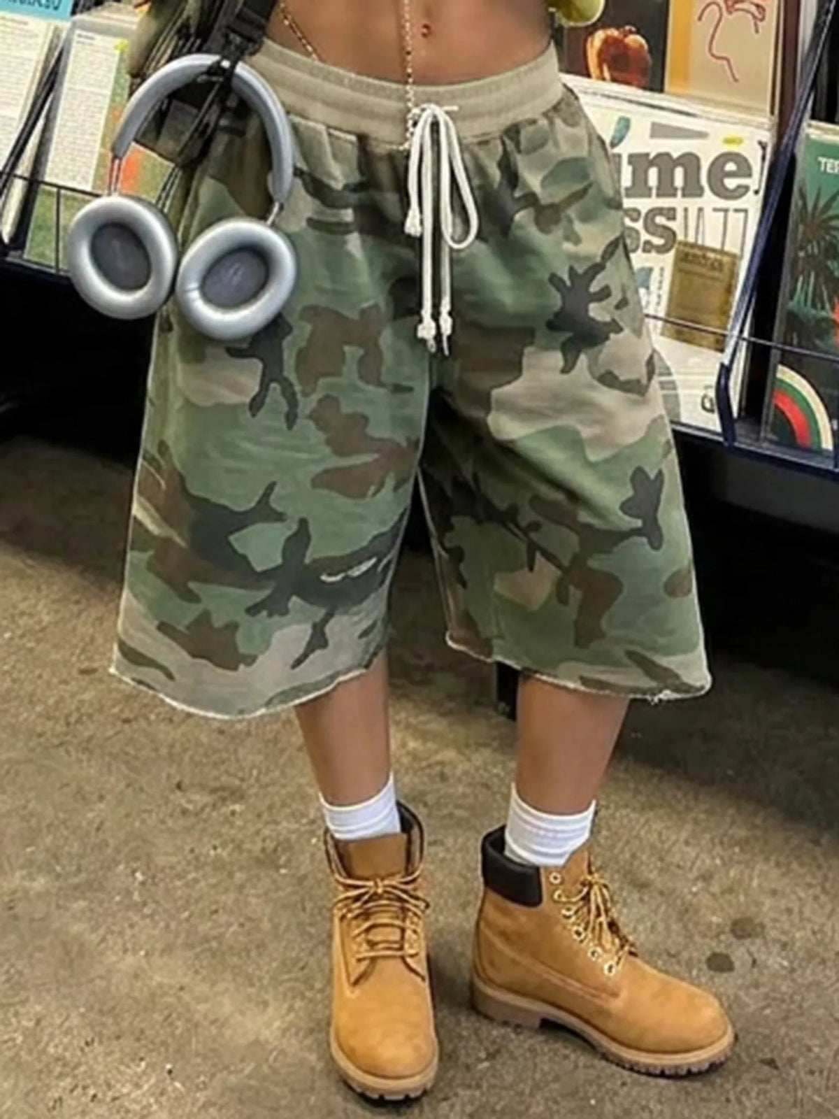 Camouflage Drawstring Shorts