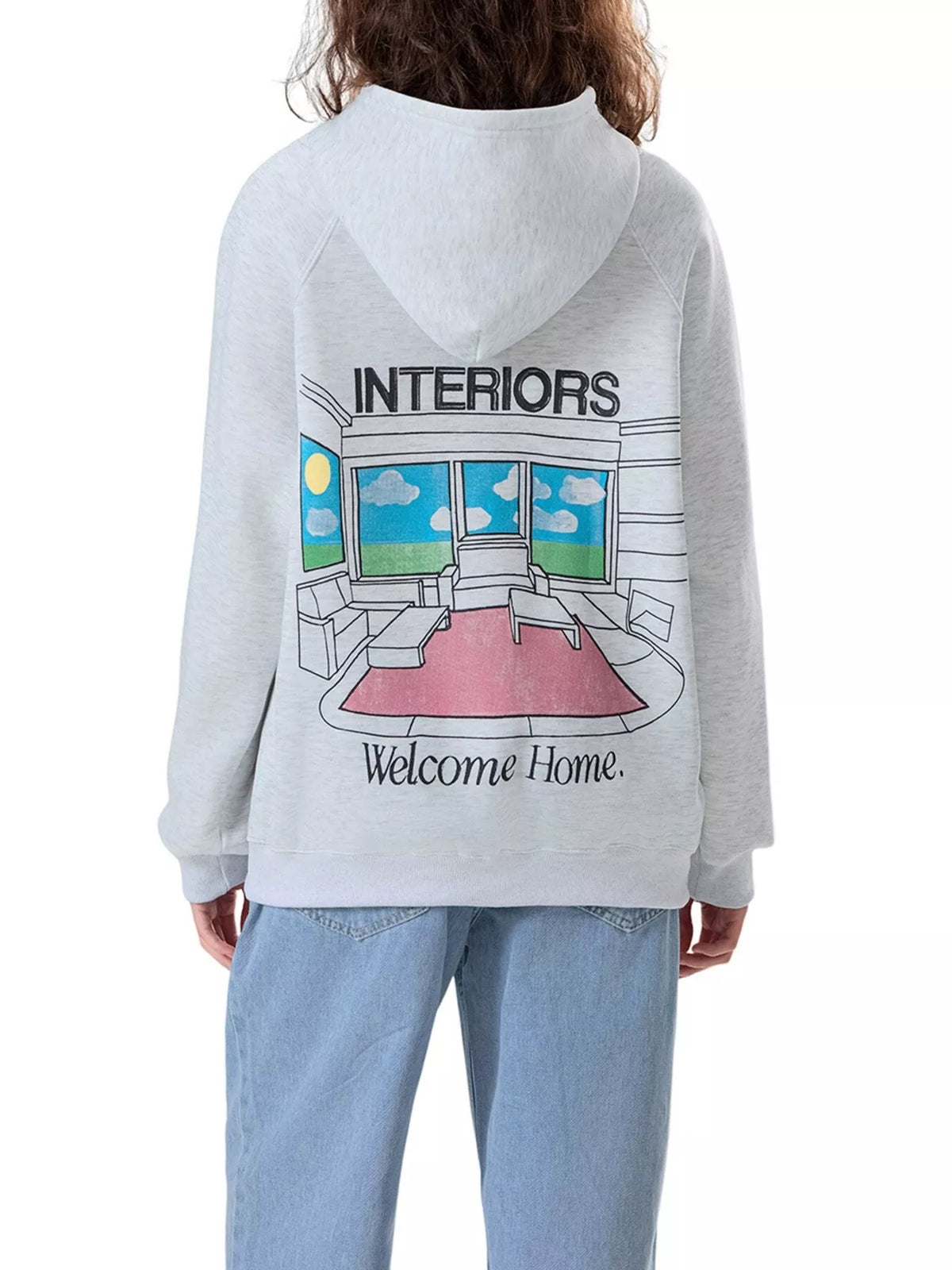 'Welcome Home' Graphic Raglan Sleeve Hoodie - Lilixa.store