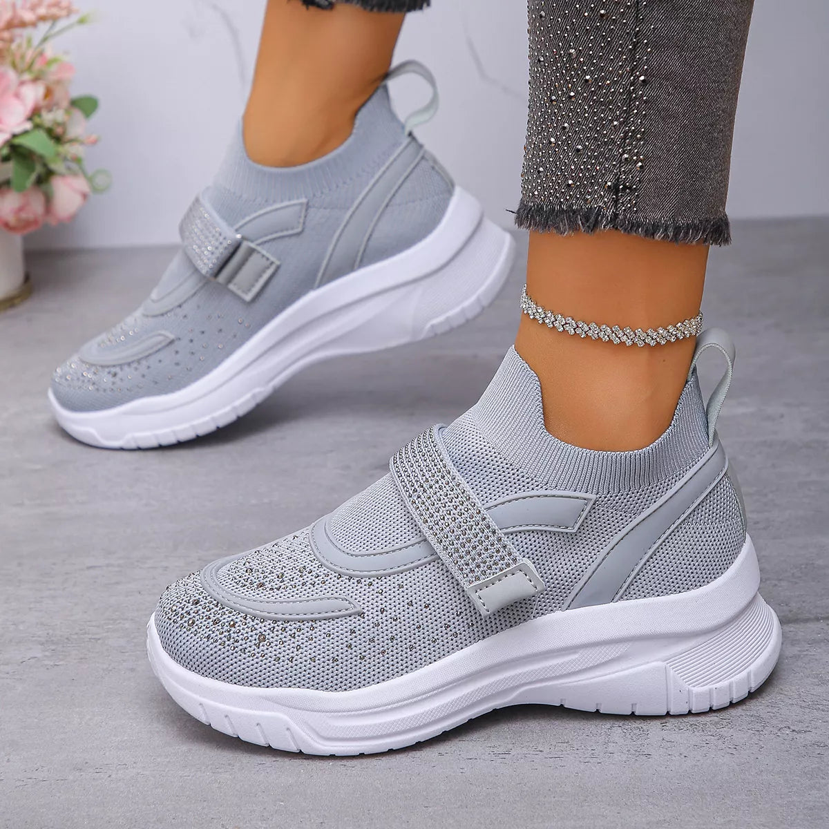 Round Toe Mesh Sneakers - Lilixa.store