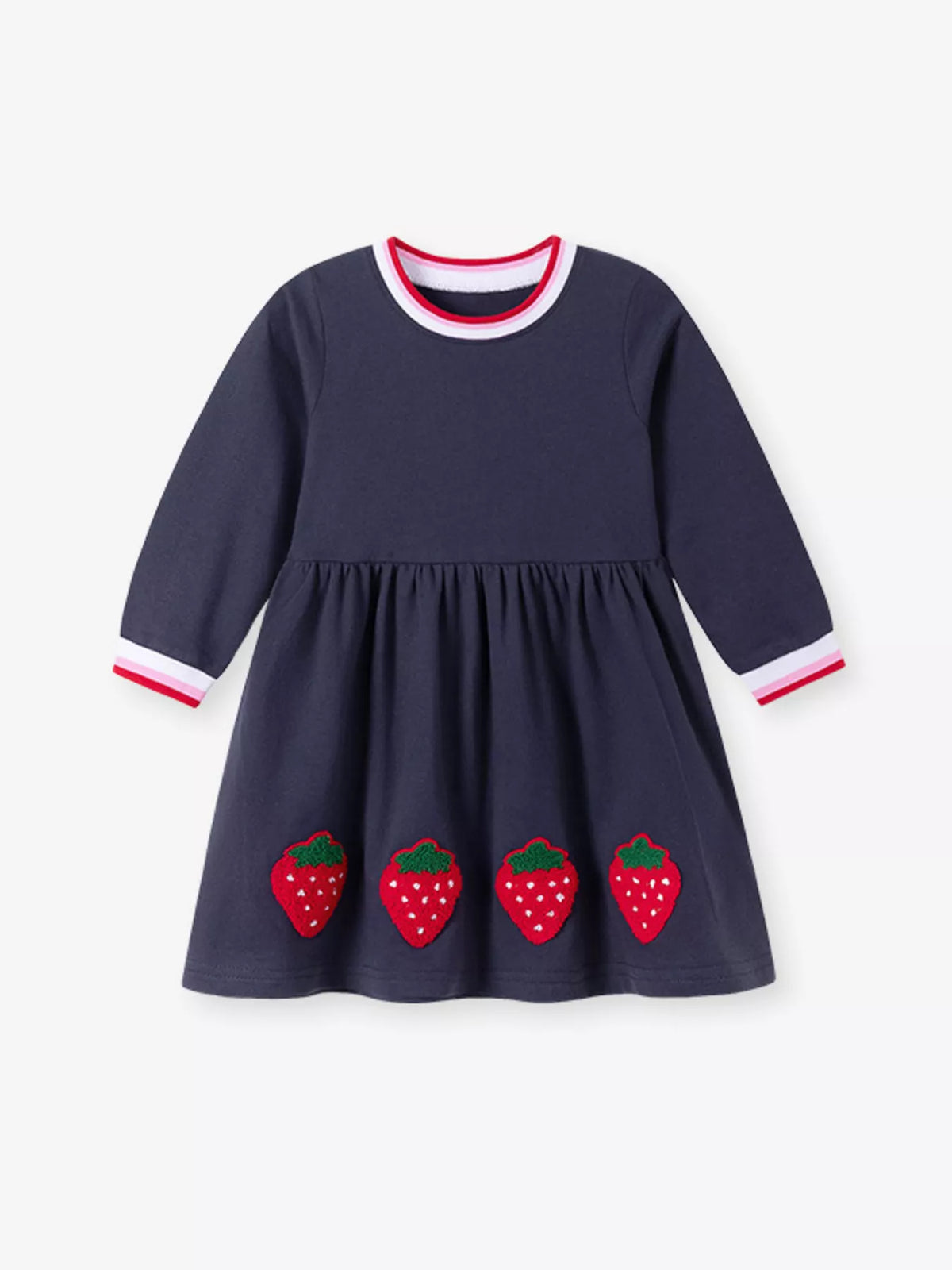 Children's Strawberry Long-Sleeve Casual Dress - Lilixa.store