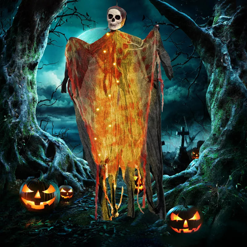 Halloween Lighted Hanging Skeleton Ghost 4 Piece Set - Lilixa.store
