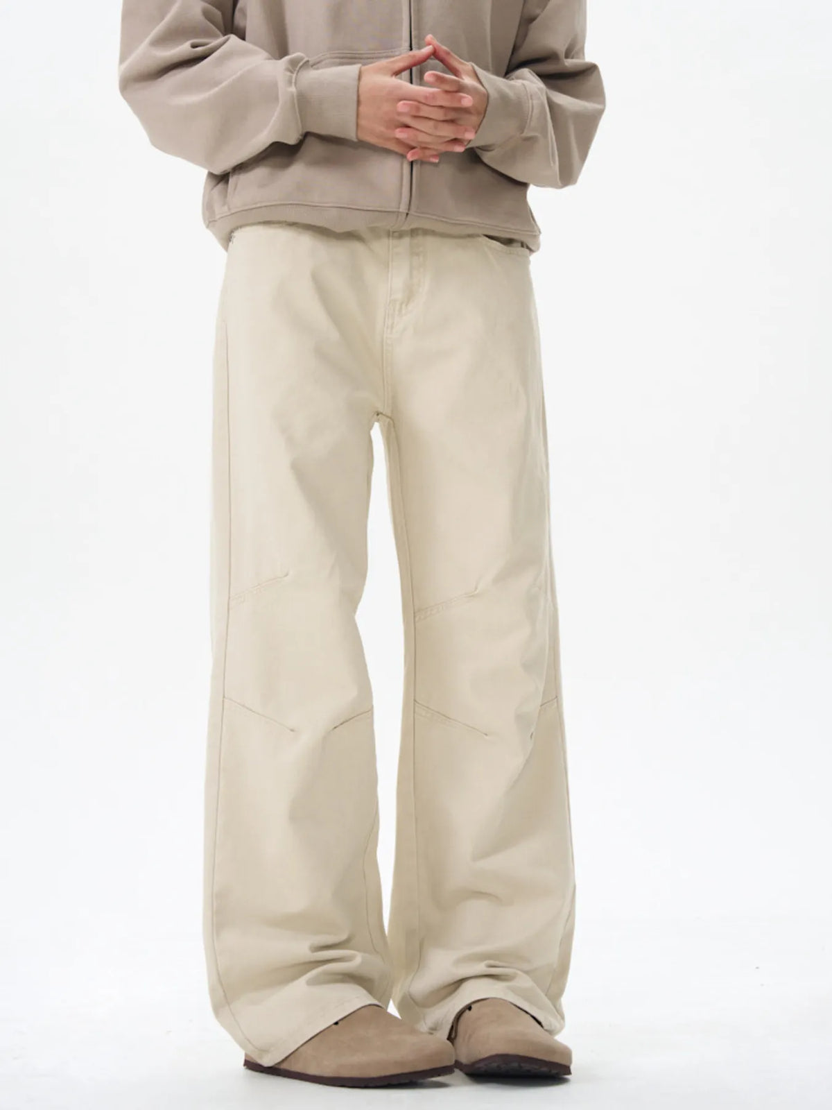 Men's Wide Leg Pants in Off-white