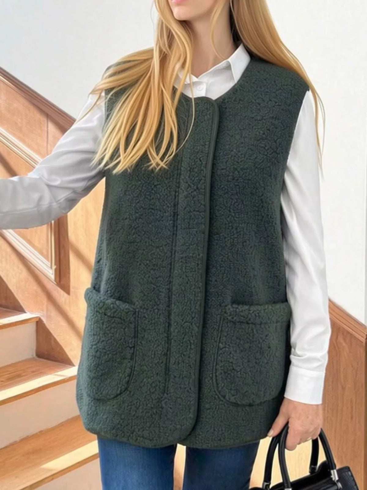 Sherpa Sleeveless Vest Coat - Lilixa.store