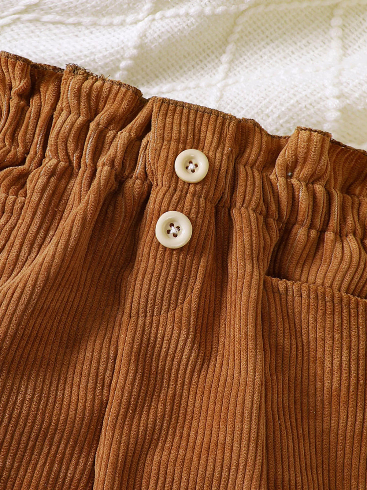 Children's Ruffled Hem Corduroy Pants - Lilixa.store