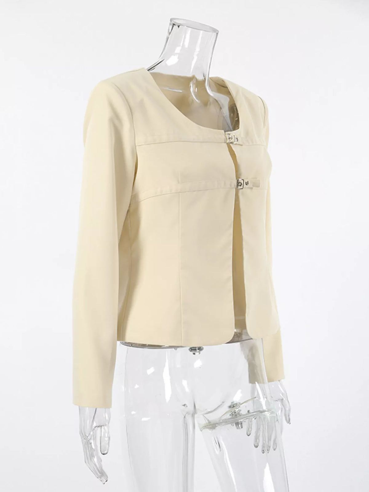 Buckle-Front Cropped Jacket