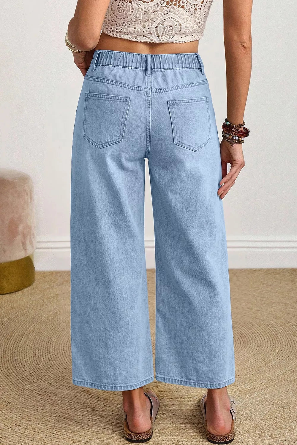 Wide Leg Cropped Jeans - Lilixa.store