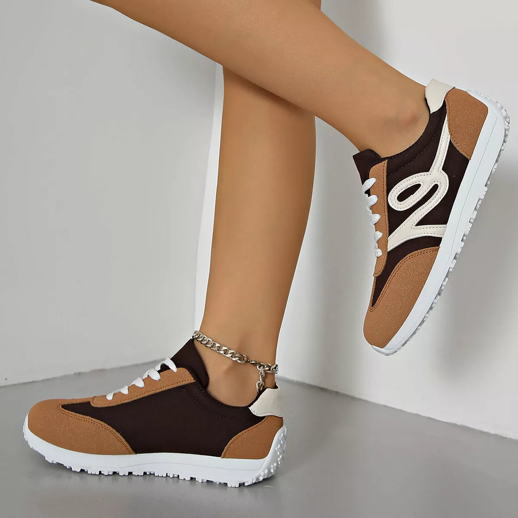 Casual Lace-Up Contrast Sneakers - Lilixa.store