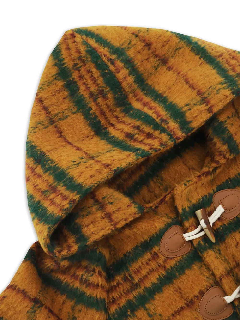 Plaid Long Sleeve Hooded Coat with Pockets, view 15