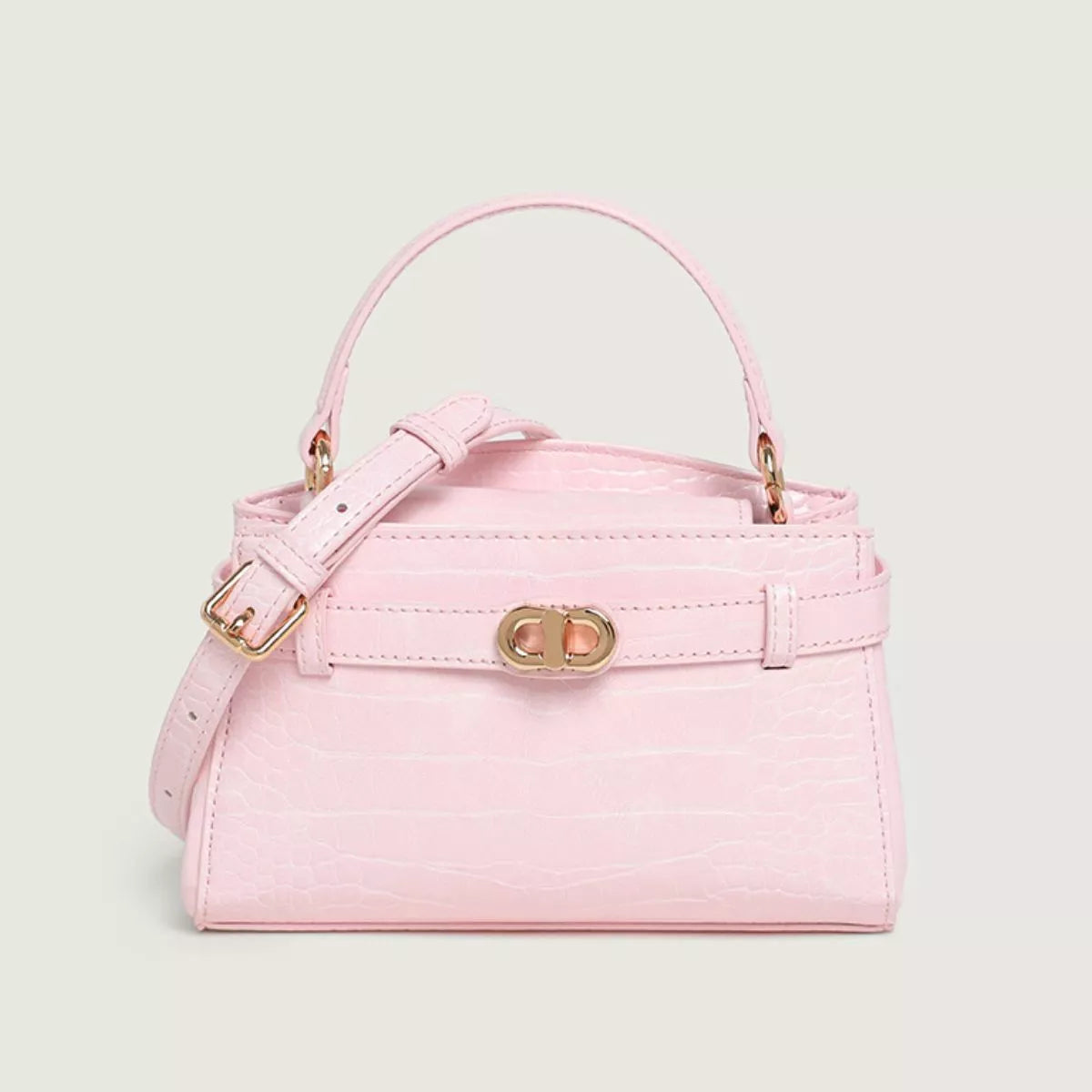 Crocodile-Embossed Crossbody Bag