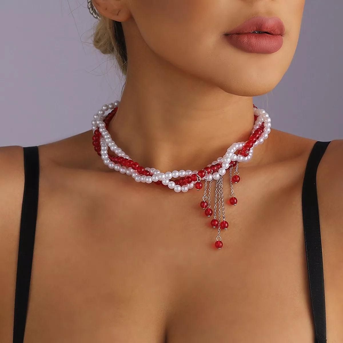Twisted Bead Tassel Necklace - Lilixa.store