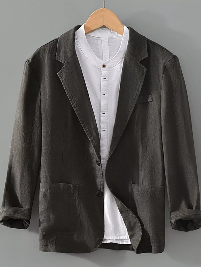 Men's Plus Size Lapel Collar Button Up Blazer - Lilixa.store
