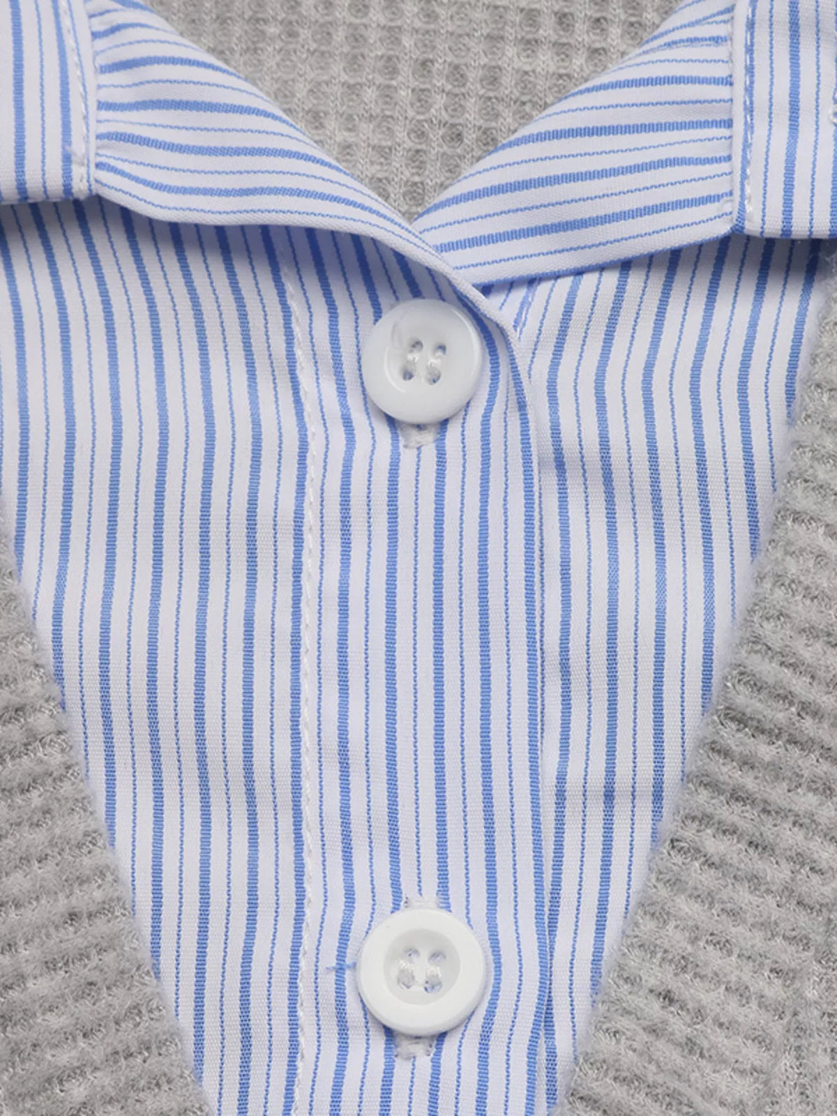 Striped Collar Dropped Shoulder Sweatshirt - Lilixa.store