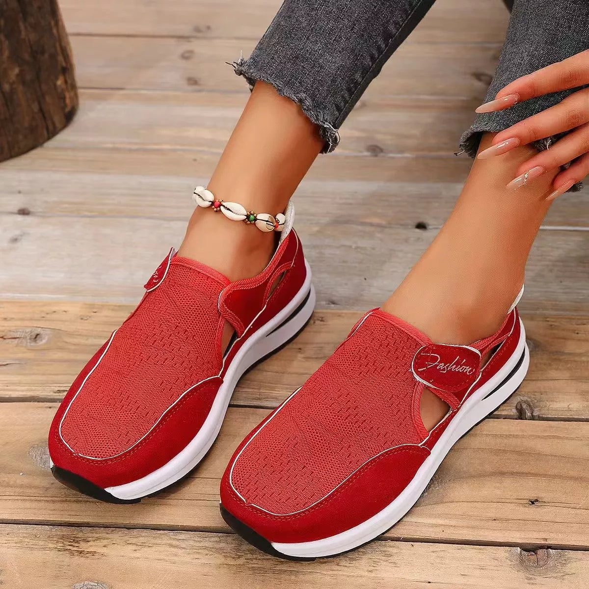 Breathable Mesh Velcro Shoes - Lilixa.store