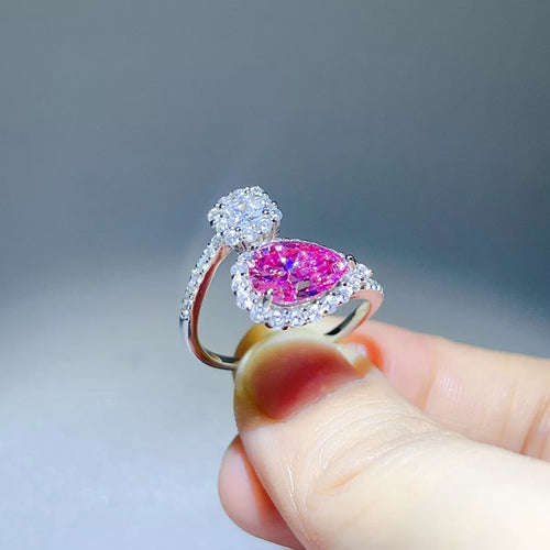 2 Carat Moissanite 925 Sterling Silver Bypass Ring - Lilixa.store